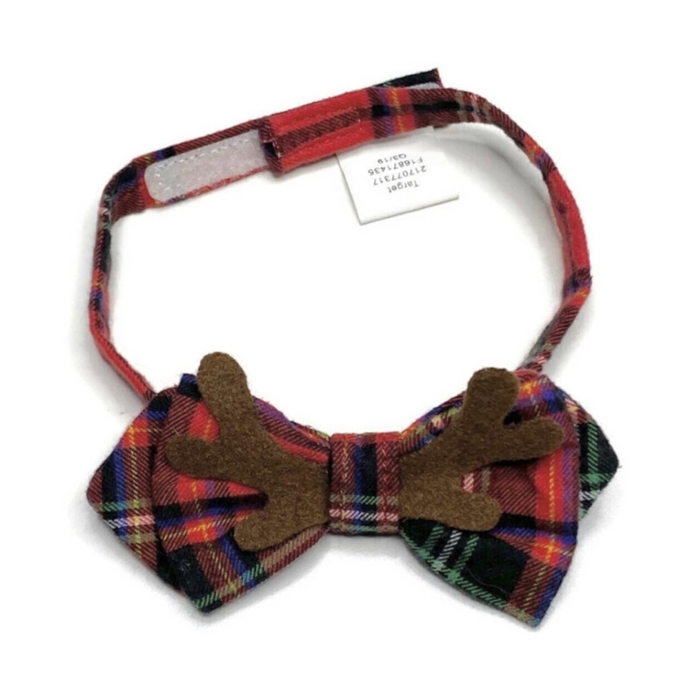 Plaid Reindeer Antlers‎ Bow Tie